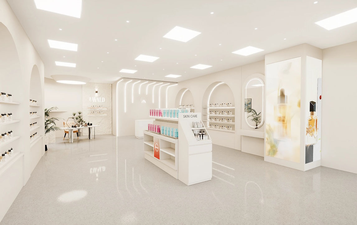 45平米鄭州化妝品店鋪直播間設(shè)計效果圖