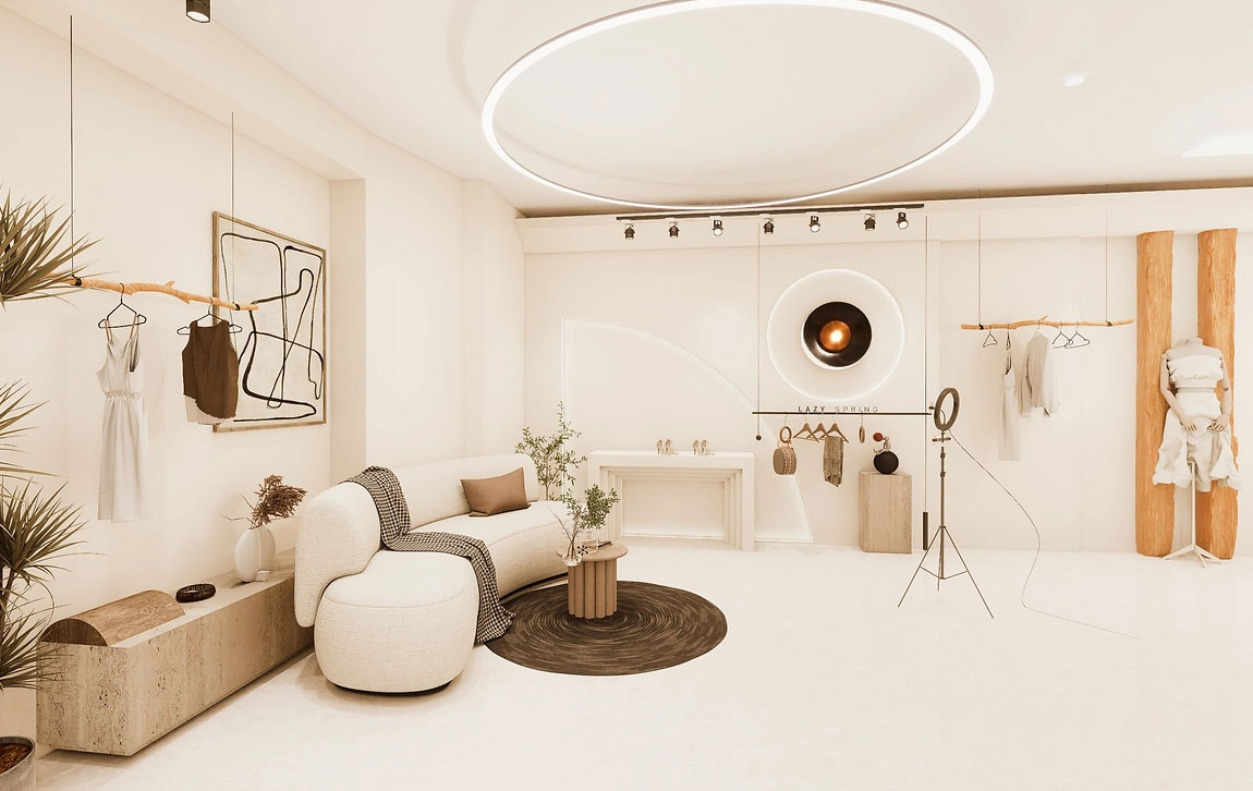 200平米鄭州服裝門店直播間設(shè)計效果圖