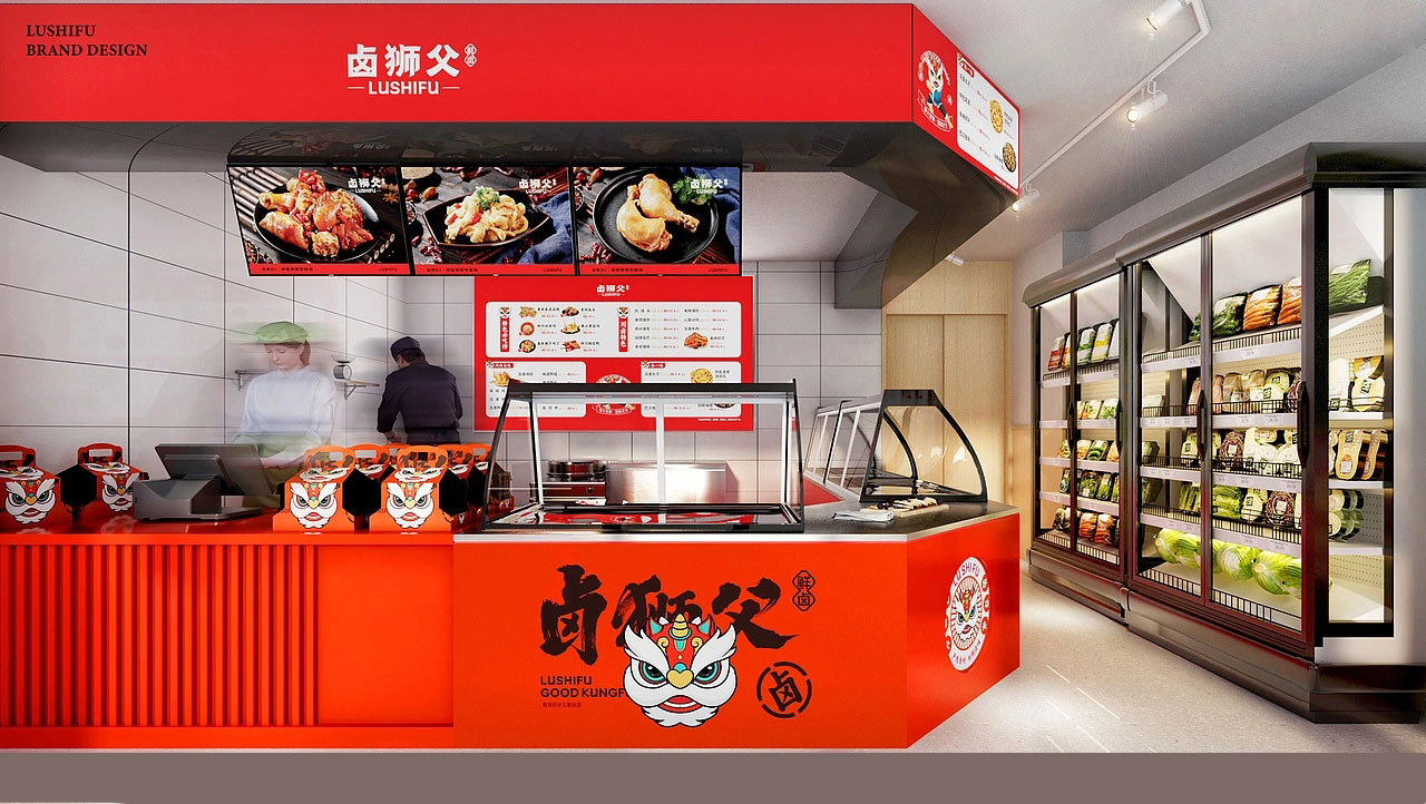 58平米鄭州鹵味小吃店設計效果圖